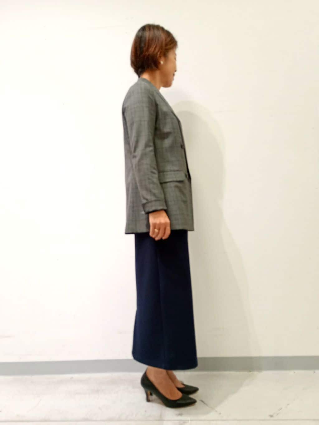 Kさんの「INDIVI｜【洗える／オンオフ】チェック柄ダブルジャケット」を使ったコーディネート