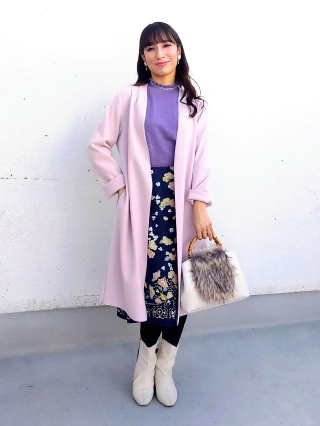 keinaさんの「SunaUna｜【SS～Lサイズ展開／6色展開】パール調ニット」を使ったコーディネート