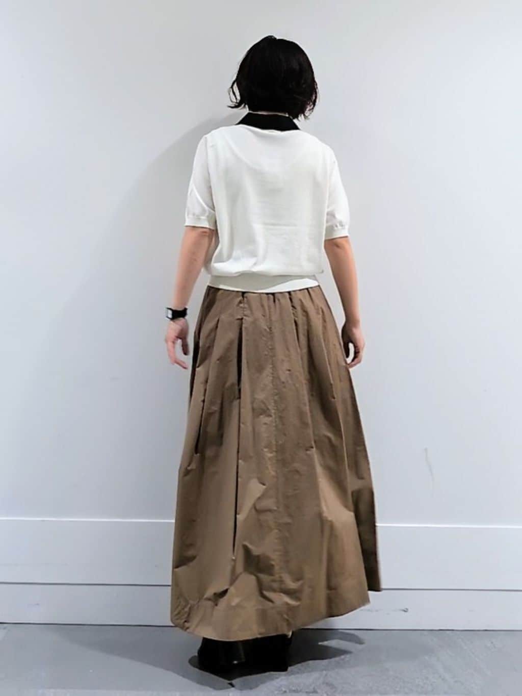 ミズタさんの「UNTITLED｜【トレンド/きれいめ】5分袖ポロニット」を使ったコーディネート