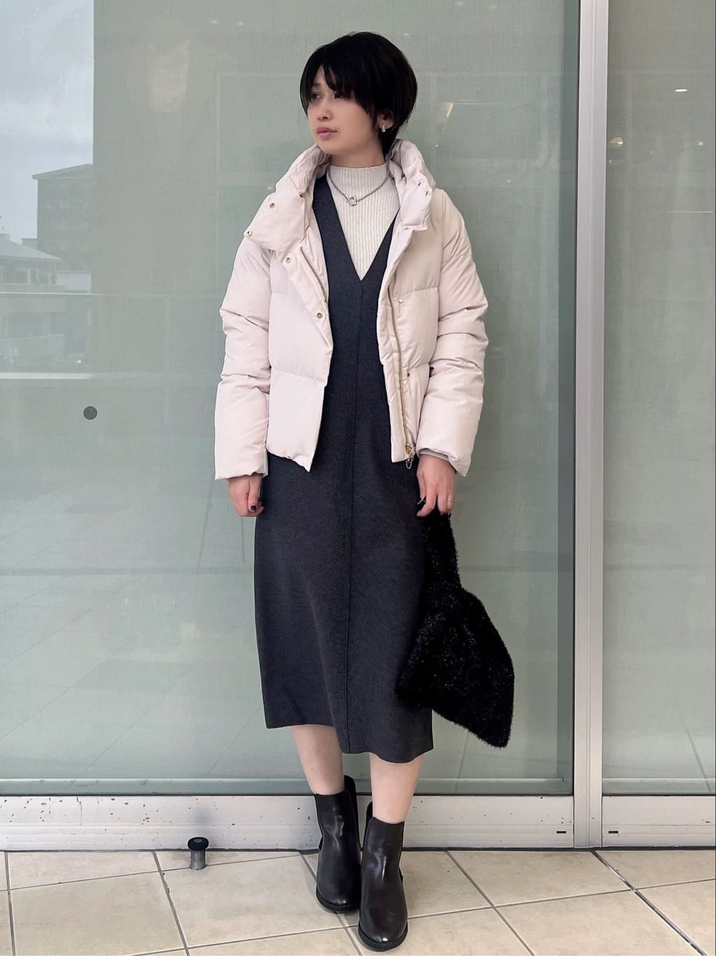 yo-koさんの「OPAQUE.CLIP｜KAWADAダウンショートコート【撥水／洗濯機OK／静電気防止裏地】《XS～LL》」を使ったコーディネート