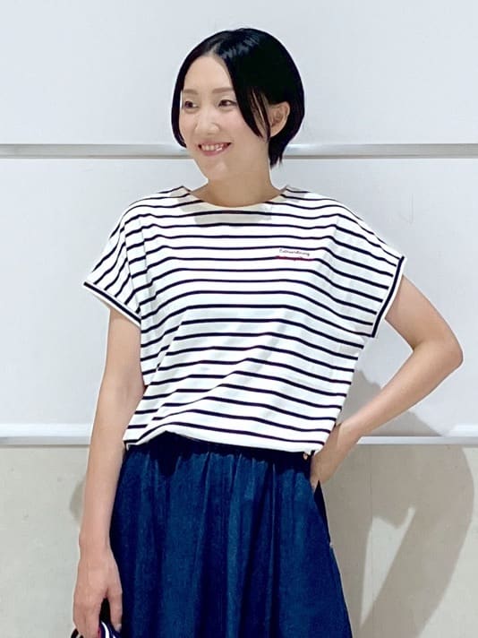 eriko さんの「Dessin｜【UVカット/洗える】2WAY五分袖カーディガン」を使ったコーディネート