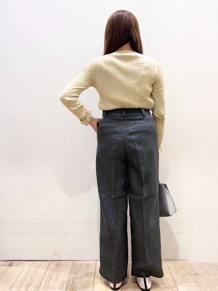 Ririさんの「index｜ツィード調ワイドストレートパンツ【洗濯機OK／防シワ】」を使ったコーディネート