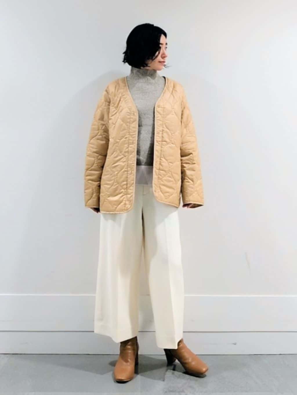 ミズタさんの「UNTITLED｜【8色展開/洗える】ウールカシミヤ ハイネックニット」を使ったコーディネート