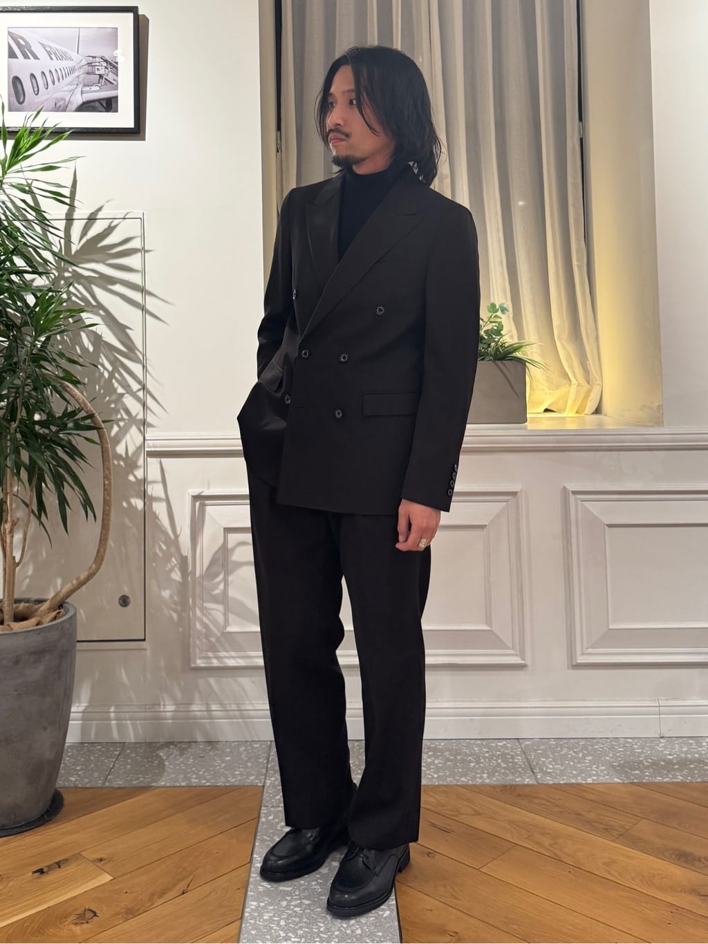 kawarataniさんの「DRESSTERIOR｜【セットアップ可】ブラウンツイル ダブルジャケット」を使ったコーディネート