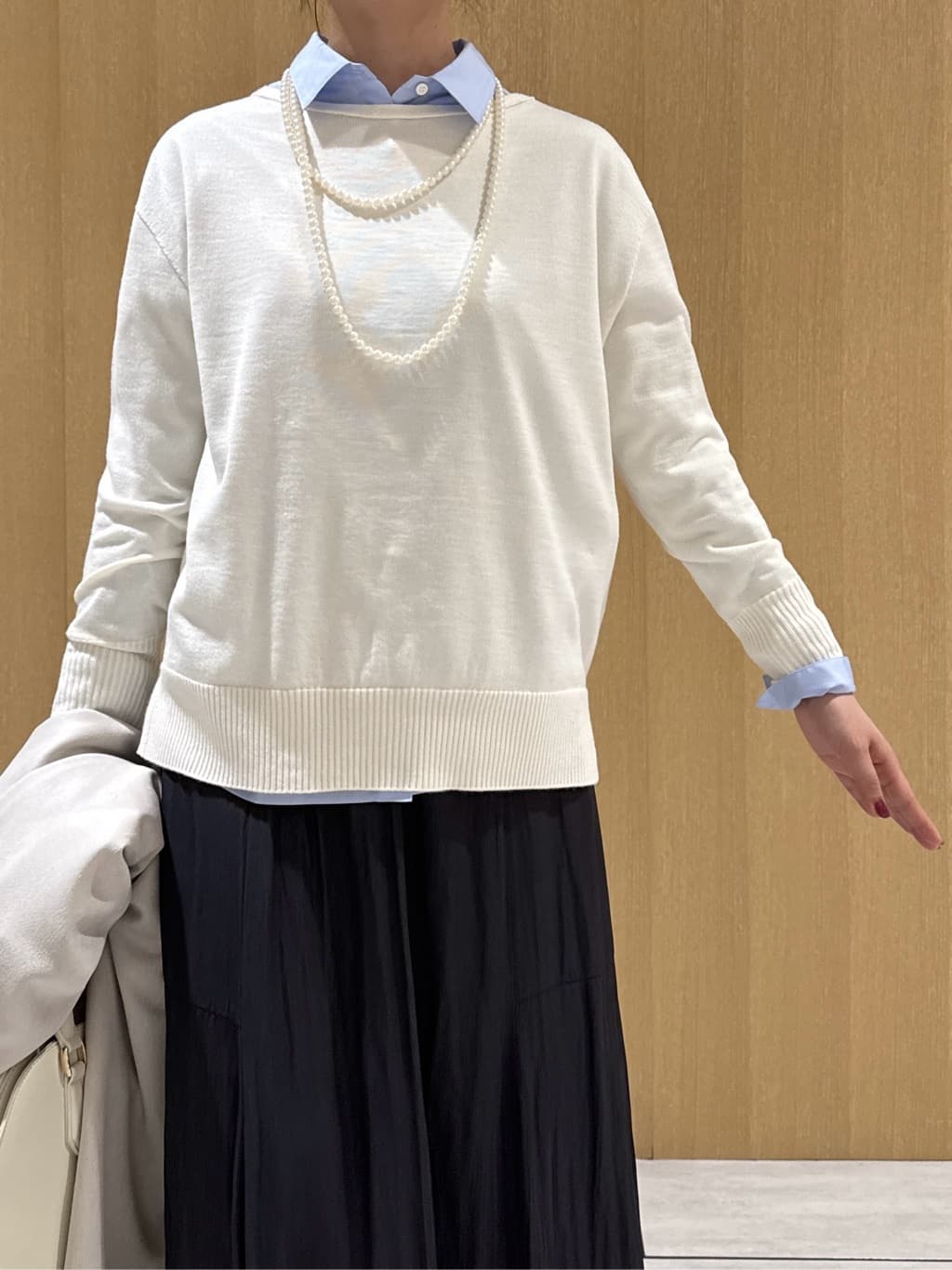 nanaさんの「UNTITLED｜【洗える/軽羽織り】マシュマロタッチ　スエード調コート」を使ったコーディネート