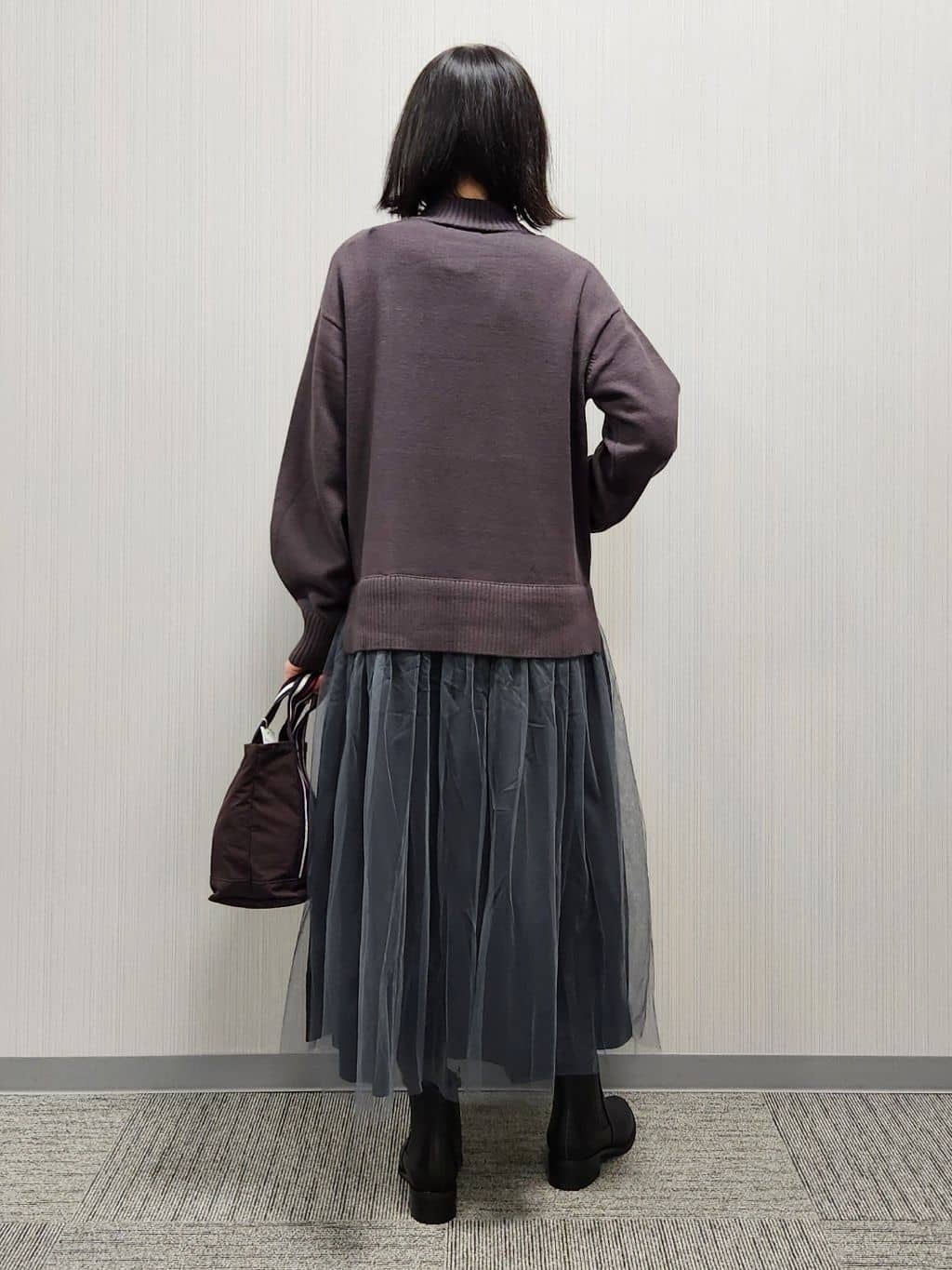 naraさんの「Dessin｜【洗える】ニットチュールドッキングワンピース」を使ったコーディネート