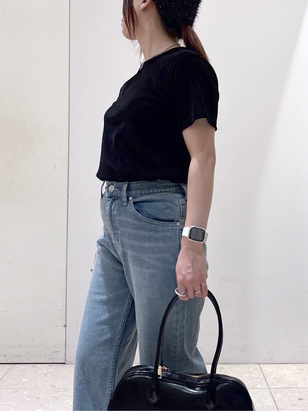 mameさんの「OPAQUE.CLIP｜フロッキーチュールTシャツ【洗濯機洗い可】」を使ったコーディネート