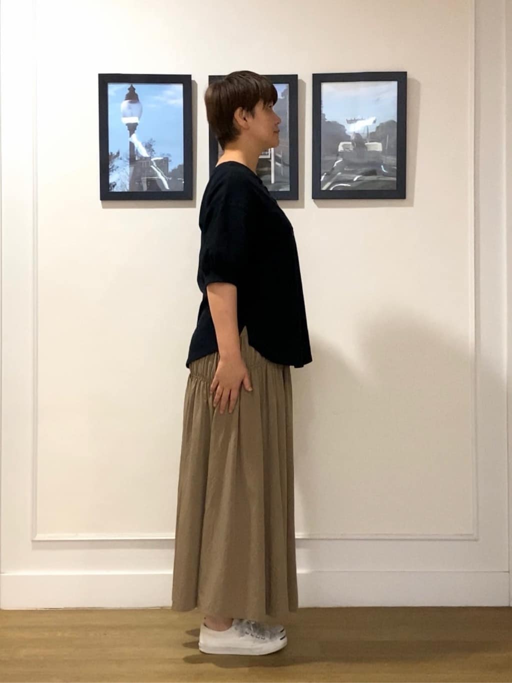 Hiroさんの「Dessin｜【360度可愛い/前後2WAY/洗える】ライトコットンヘンリーカットソー」を使ったコーディネート
