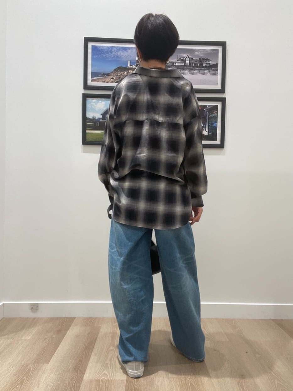 Naoさんの「Dessin｜【洗える】シアーオンブレーチェックシャツ」を使ったコーディネート