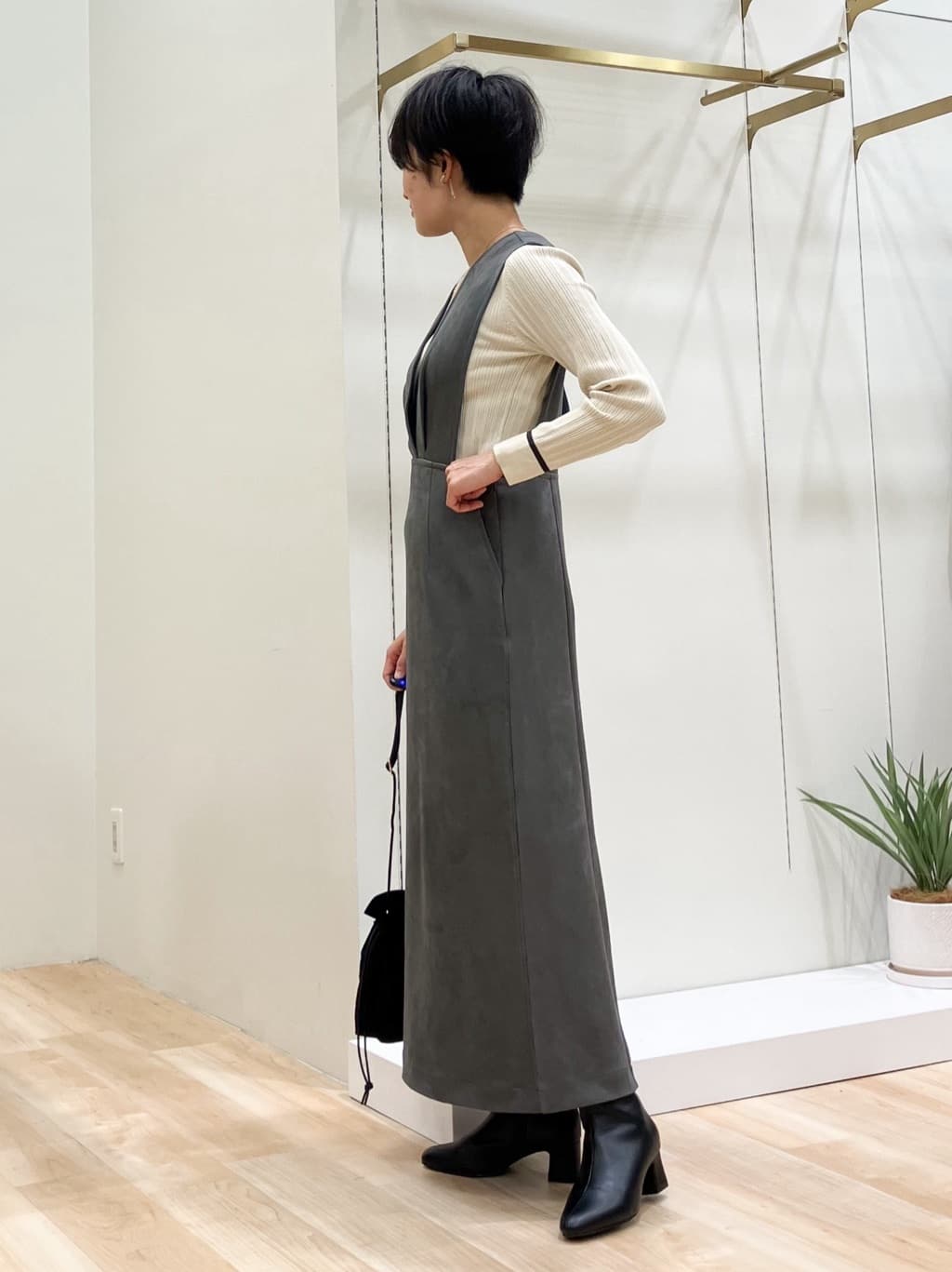 Keiさんの「grove｜【毛玉軽減】配色ラインランダムリブニット」を使ったコーディネート