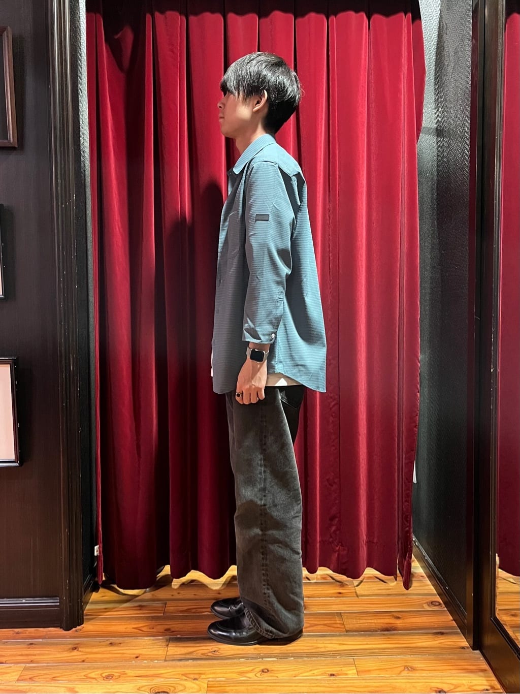 うっちーさんの「TAKEO KIKUCHI｜【COOL CITY WEAR】DotAir（R）サッカー シャツ」を使ったコーディネート
