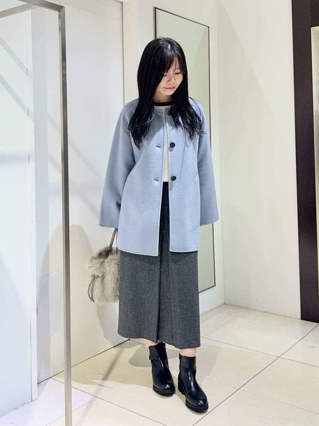 kaoruさんの「UNTITLED｜【ミディ丈/軽やか】セミラグランリバー コート」を使ったコーディネート