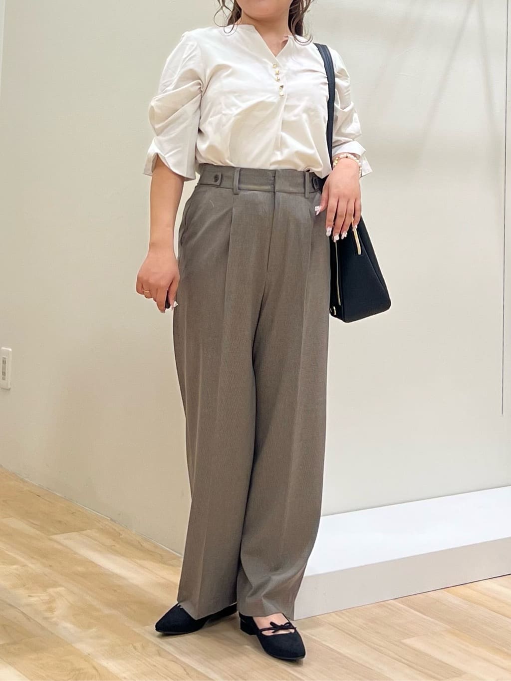 みことさんの「grove｜【洗える】毎日履きたいチェックワイドパンツ」を使ったコーディネート