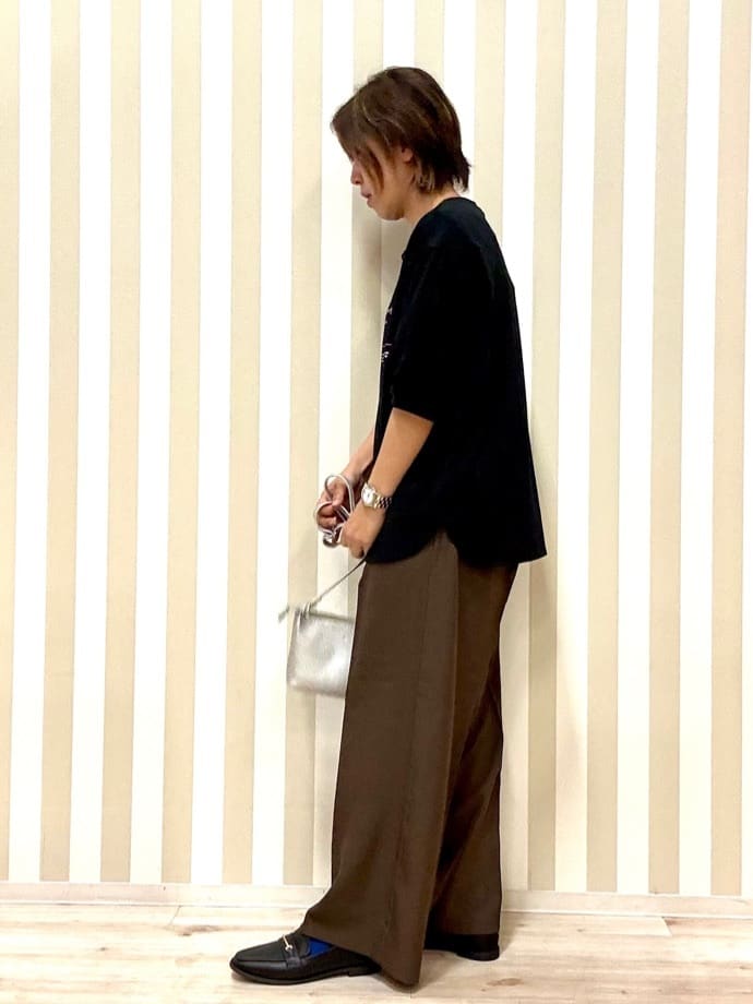 pieceさんの「SHOO･LA･RUE｜【S-LL/セットアップ可/洗濯後しわになりにくい】きちんと見え タックワイドパンツ」を使ったコーディネート