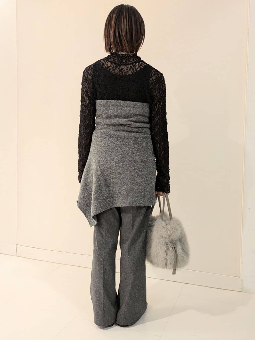 yukariさんの「UNTITLED｜【ワイド/後ろゴム/シーズンレス】シルクネップツイードパンツ」を使ったコーディネート