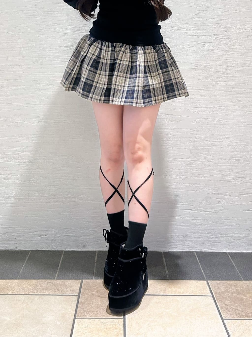 ゆうりさんの「ESPERANZA｜【EC先行販売】厚底レースアップリボンフェイクムートンブーツ」を使ったコーディネート