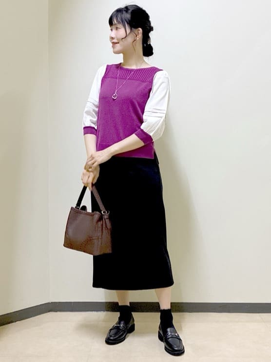  beni_gingerさんの「Reflect｜【WEB先行カラーあり／手洗い可】ジョーゼットスリーブ&times;ニット」を使ったコーディネート