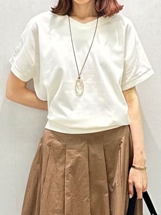 Miwaさんの「UNTITLED｜【後ろウエストゴム/セットアップ可】ファブリカタックスカート」を使ったコーディネート