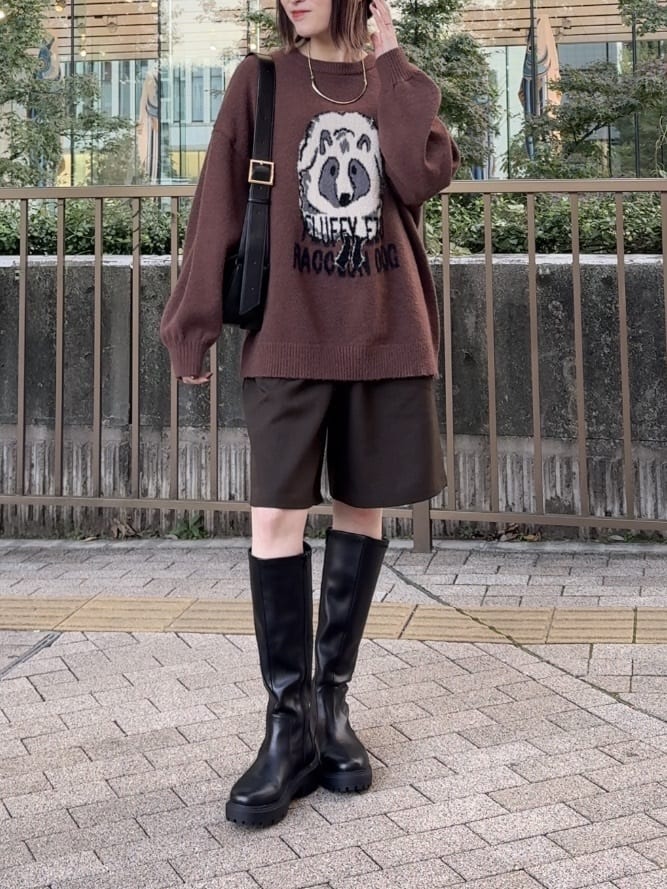 𝐜𝐡𝐢𝐤𝐚さんの「SHOO･LA･RUE｜ストレッチロングブーツ」を使ったコーディネート