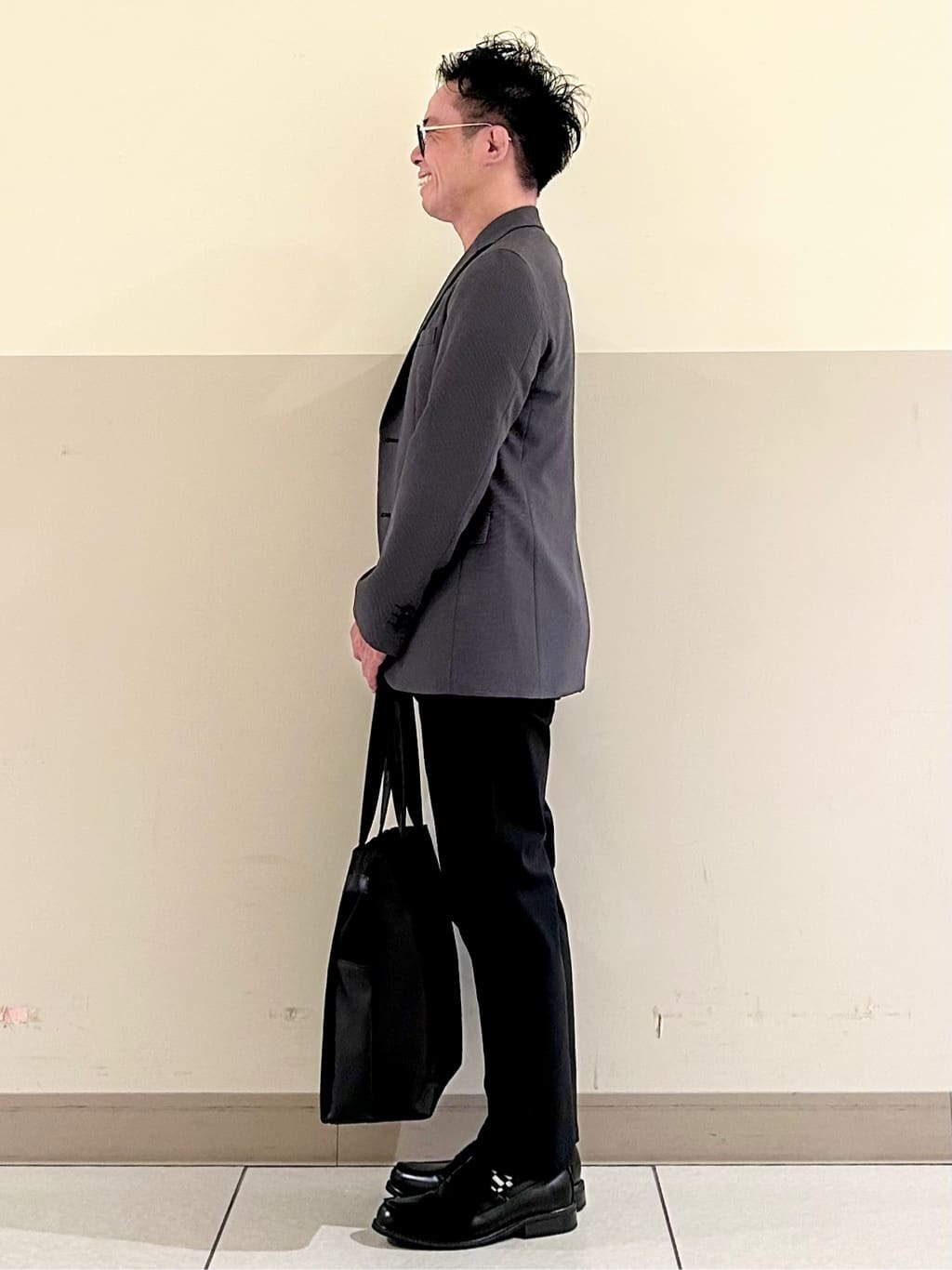 KENJI Iさんの「THE SHOP TK｜バーズアイジャケット 【洗濯機OK/セットアップ可】」を使ったコーディネート
