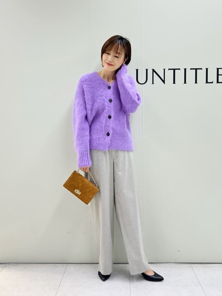Mikiさんの「UNTITLED｜【ゆったり】アルパカ混シャギー カーディガン」を使ったコーディネート
