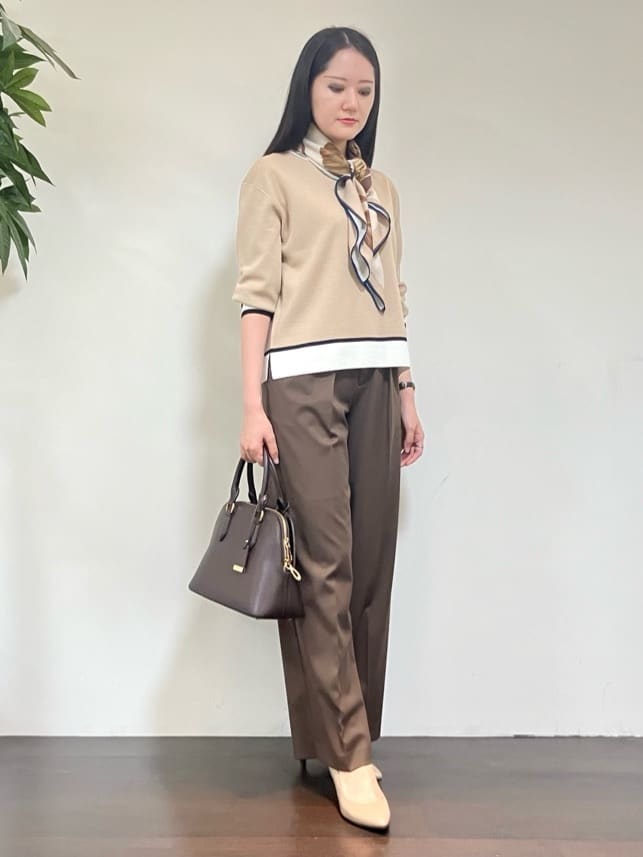 カレンさんの「UNTITLED｜【アンサンブル可/洗える】ウールミラノリブニット」を使ったコーディネート
