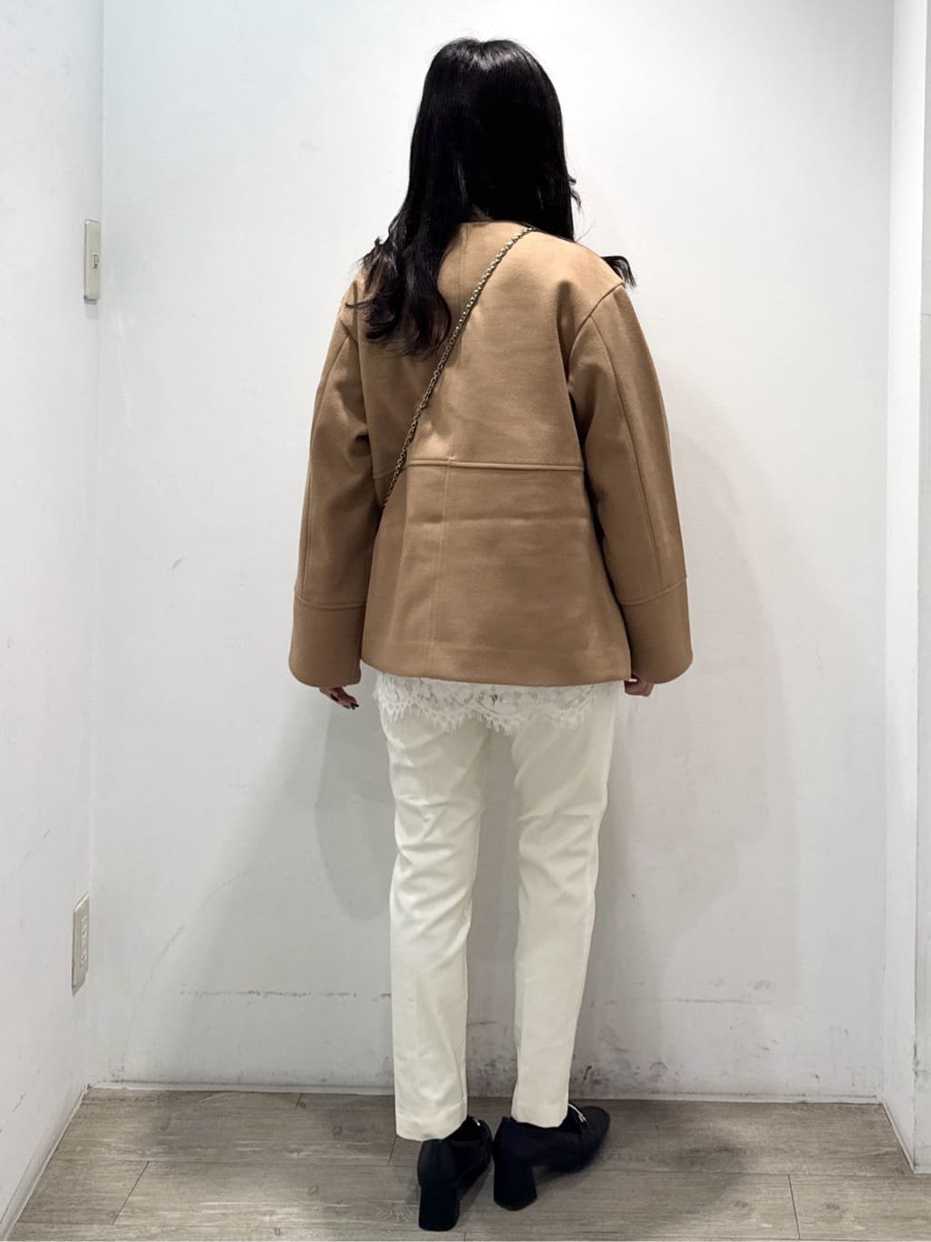 yuicciさんの「OPAQUE.CLIP｜ウールライクメルトンノーカラーコート【洗濯機洗い可】」を使ったコーディネート