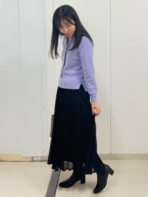 Rihoさんの「Reflect｜【イージーケア】サークルダイヤ柄レースプリーツスカート」を使ったコーディネート