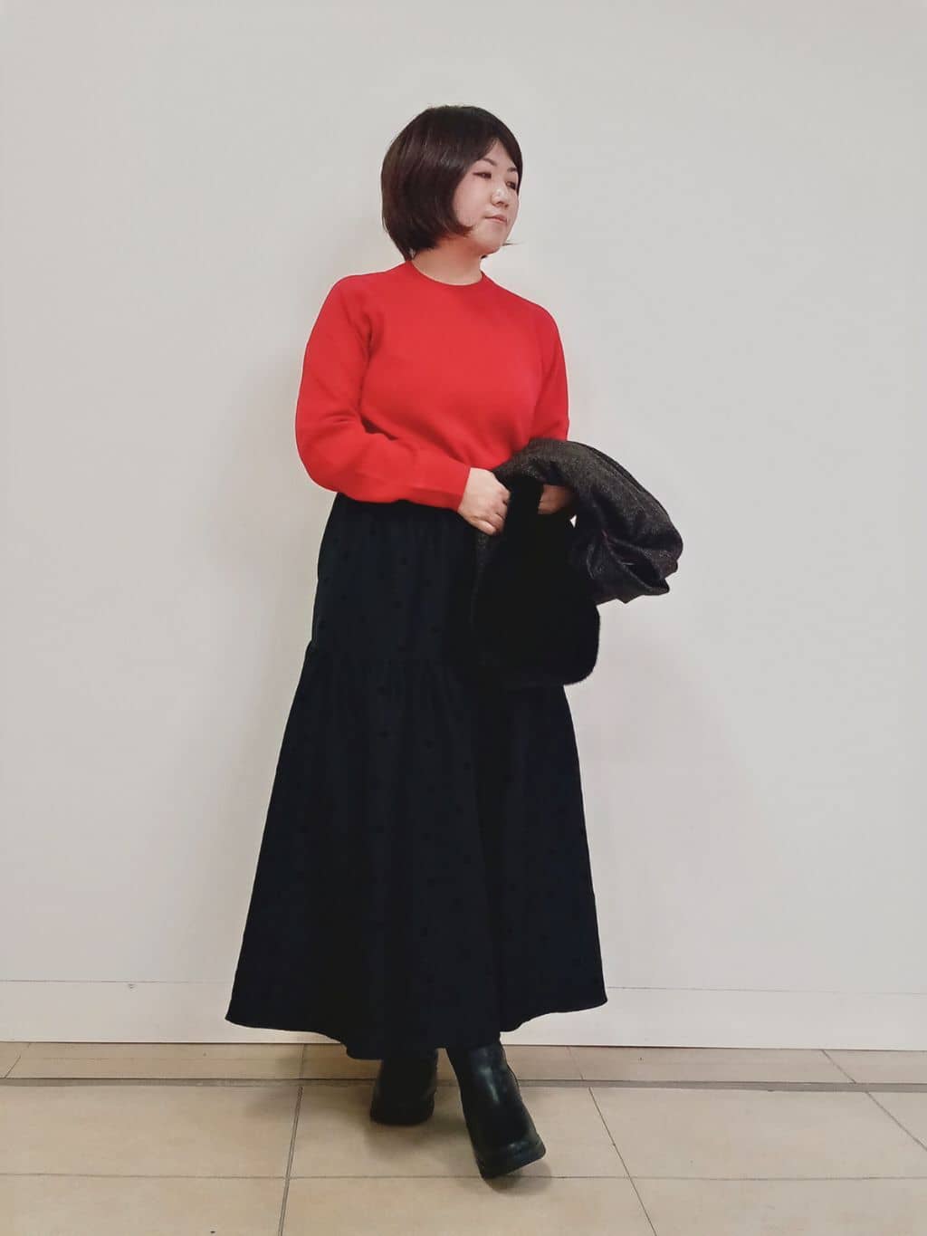 emiさんの「DRESSTERIOR｜【洗える/7色展開】ウォッシャブルコットンカシミヤニット」を使ったコーディネート