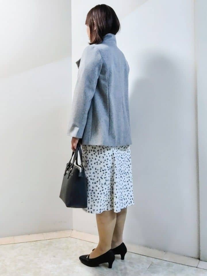 エリさんの「Reflect｜【SS-4Lサイズ／衿が顔に当たらない◎】スタンドネックミドルコート」を使ったコーディネート