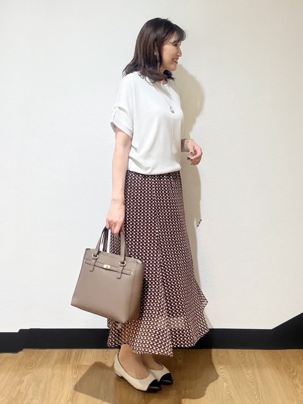 ayaさんの「Reflect｜【選べる7色◎／手洗い可／二の腕カバー】半袖ニット」を使ったコーディネート