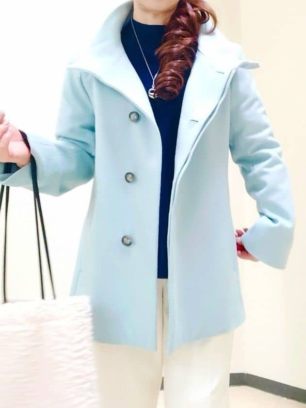 花さんの「Reflect｜【SS-4Lサイズ／衿が顔に当たらない◎】スタンドネックミドルコート」を使ったコーディネート
