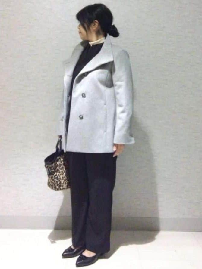sakoさんの「Reflect｜【SS-4Lサイズ／衿が顔に当たらない◎】スタンドネックミドルコート」を使ったコーディネート