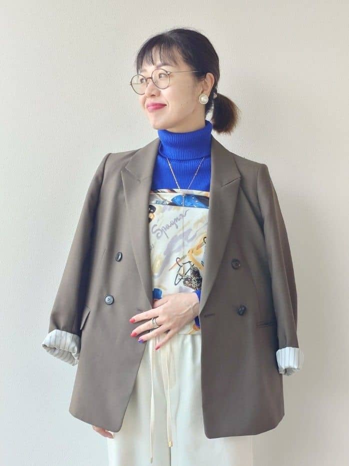 MUTSUKOさんの「UNTITLED｜【セットアップ可】ウールライク ダブルブレストジャケット」を使ったコーディネート