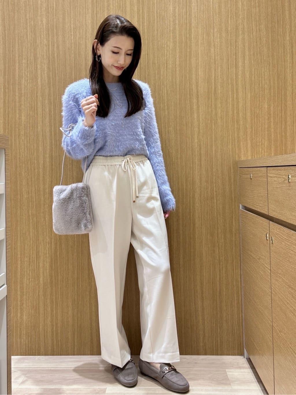 maiさんの「OPAQUE.CLIP｜ラメシャギーニット【洗濯機OK】」を使ったコーディネート