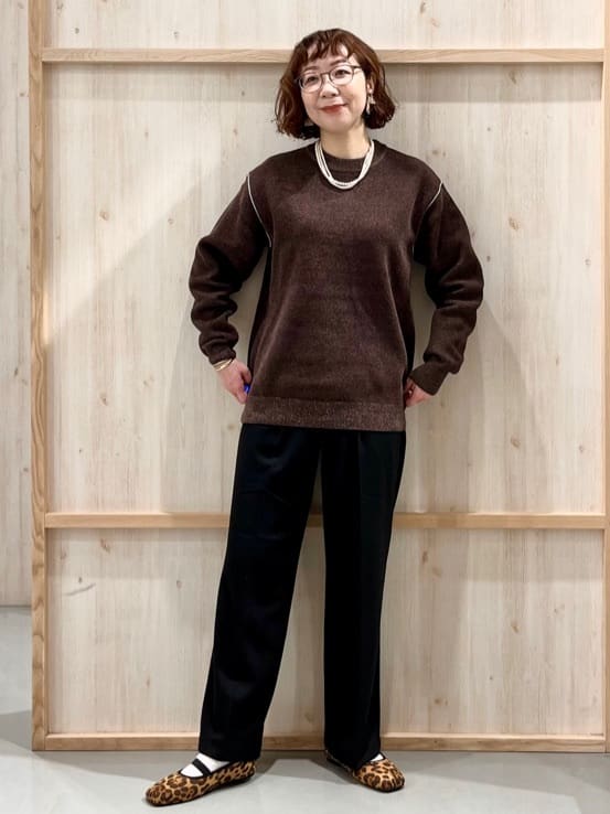 nakoさんの「THE SHOP TK｜【大人の上品カジュアルを叶える】ハグするニット 洗濯機OK／6色展開」を使ったコーディネート