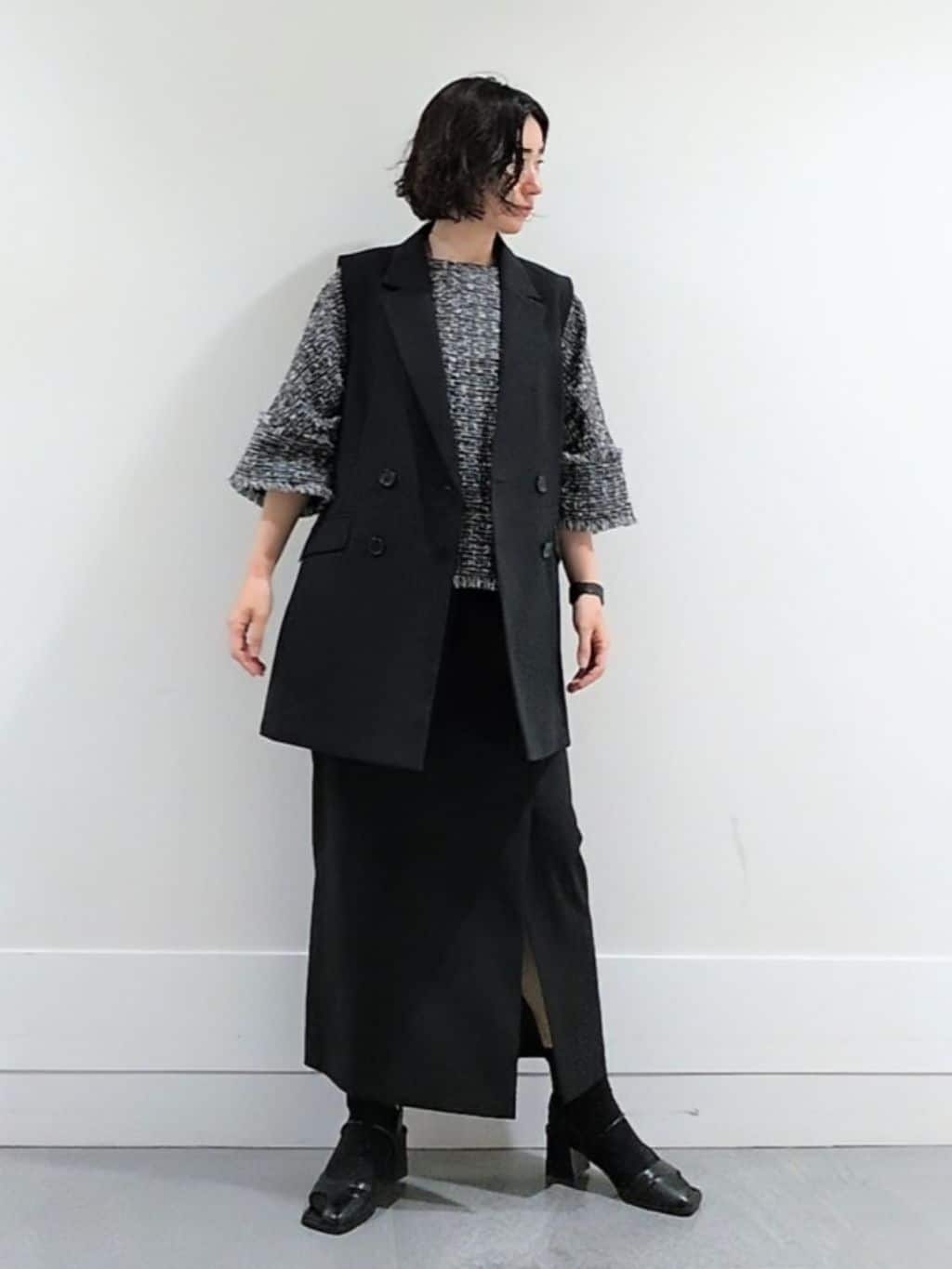 ミズタさんの「UNTITLED｜【セットアップ可/洗える】スラブテーラードカラージレ」を使ったコーディネート