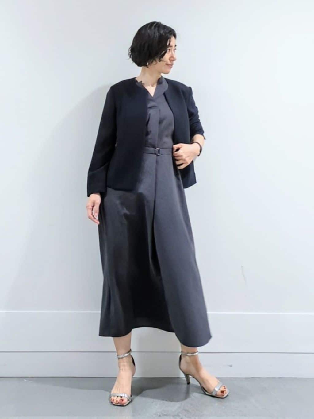 ミズタさんの「UNTITLED｜【短丈/日本製】カラミ風メッシュ ノーカラージャケット」を使ったコーディネート