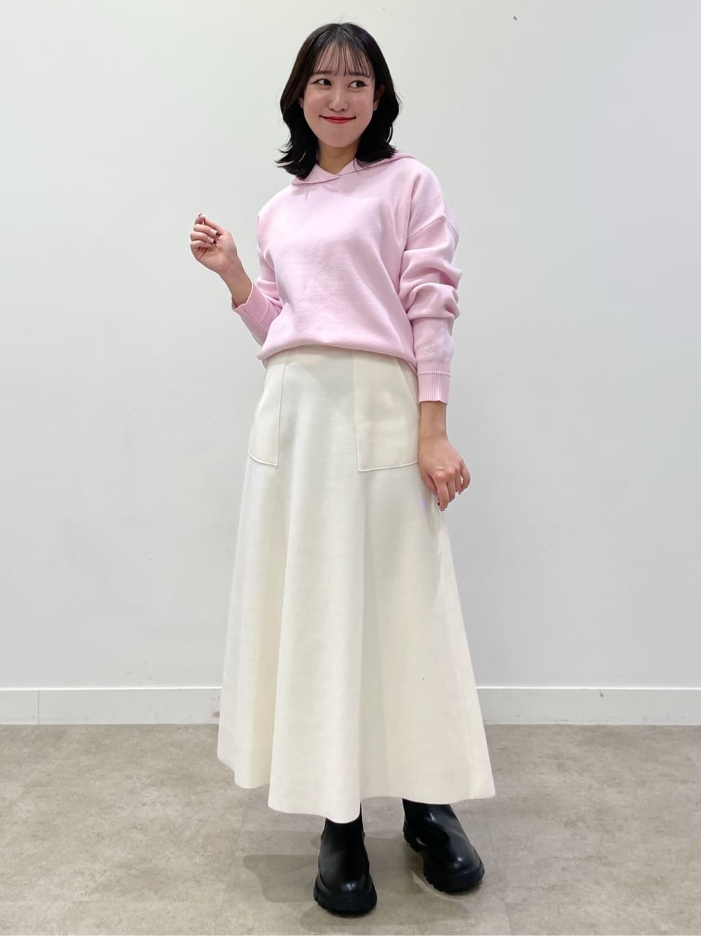 yukariさんの「Dessin｜【洗える／体型カバー】ちょうどいいニットパーカ」を使ったコーディネート