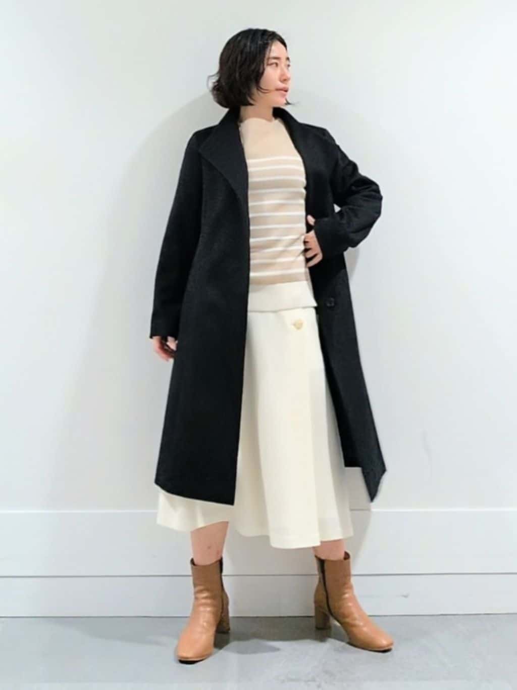 ミズタさんの「UNTITLED｜【洗える】モックネックミラノリブニット」を使ったコーディネート