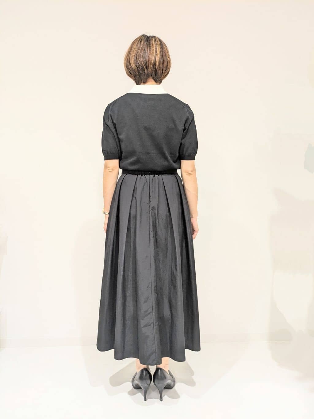 yukariさんの「UNTITLED｜【トレンド/きれいめ】5分袖ポロニット」を使ったコーディネート