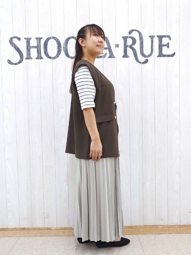 とろろさんの「SHOO･LA･RUE｜【S-LL】女性らしさ漂うハートネック テレコ5分袖トップス」を使ったコーディネート
