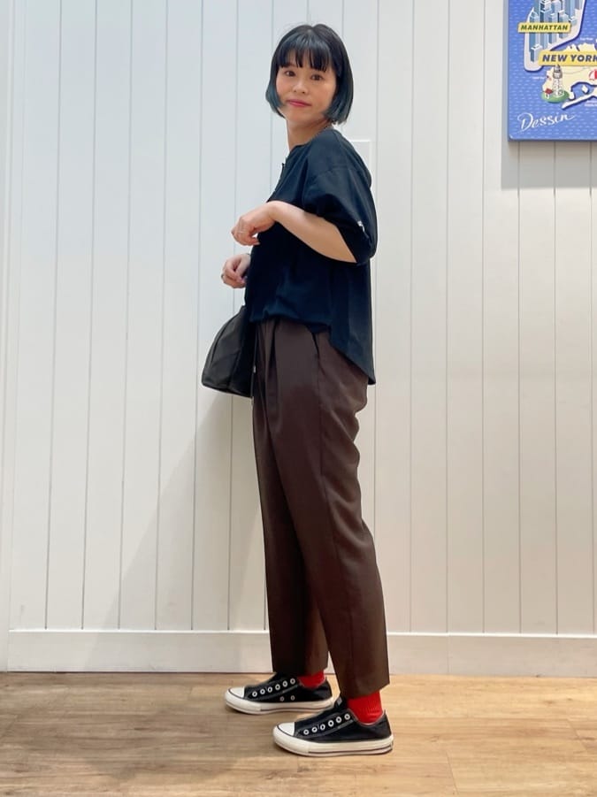 mikaさんの「Dessin｜【360度可愛い/前後2WAY/洗える】ライトコットンヘンリーカットソー」を使ったコーディネート
