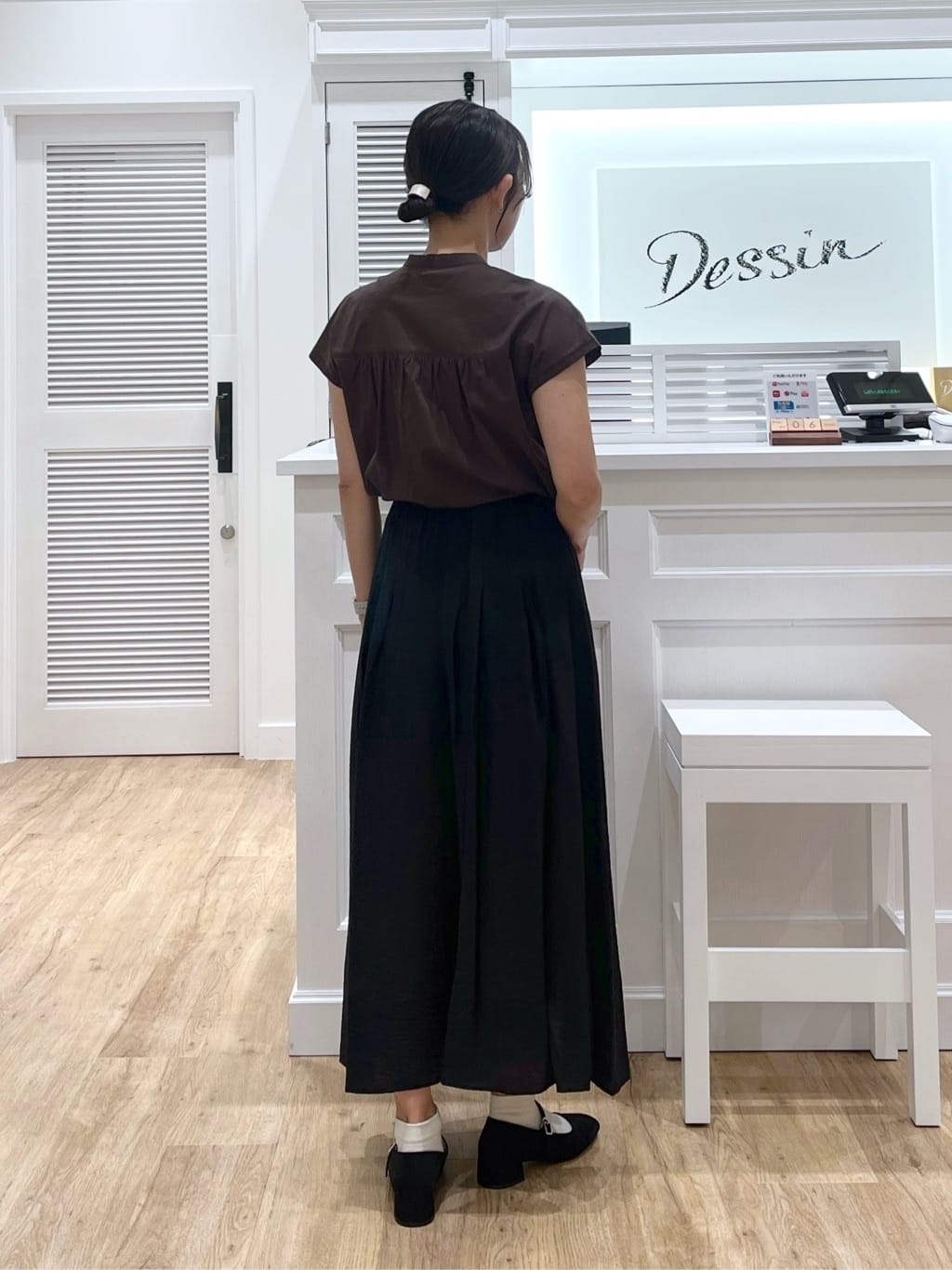 canaさんの「Dessin｜【セットアップ可/ウエストゴム/洗える】ドレープワイドパンツ」を使ったコーディネート