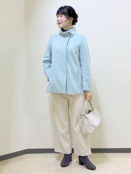 beni_gingerさんの「Reflect｜【SS-4Lサイズ／衿が顔に当たらない◎】スタンドネックミドルコート」を使ったコーディネート