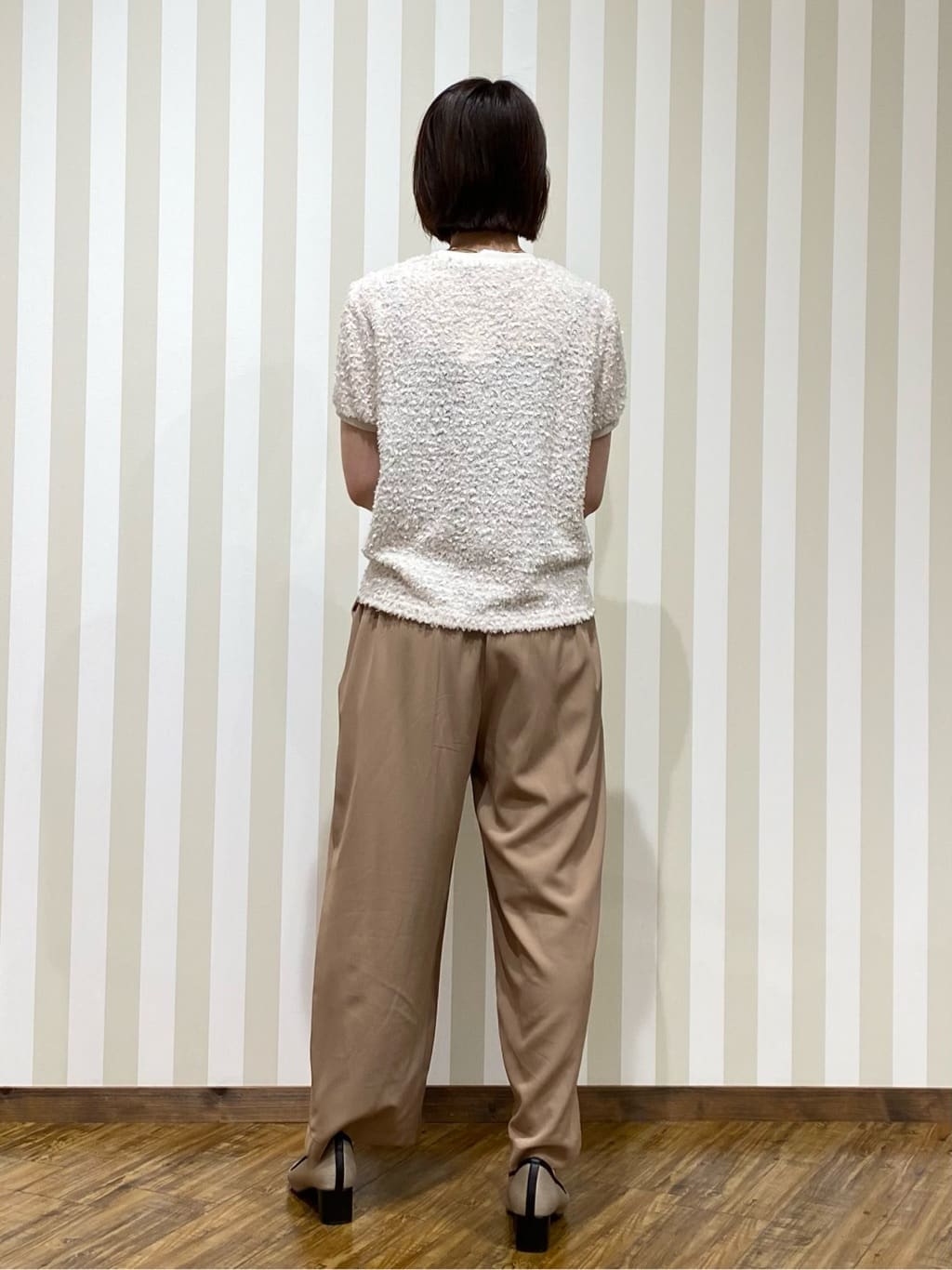 SAOさんの「SHOO･LA･RUE｜【洗濯機可/S-LL】さっと羽織れる 軽量リブブルゾン」を使ったコーディネート