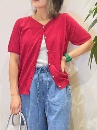 misakiさんの「SHOO･LA･RUE｜【洗える/S-LL/前後2WAY】きれい見え 刺繍ニットカーディガン」を使ったコーディネート