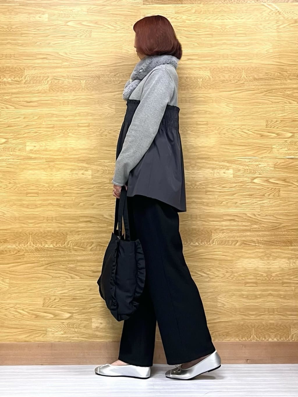 もすさんの「SHOO･LA･RUE｜フェイクパール付きフェイクファーティペット」を使ったコーディネート