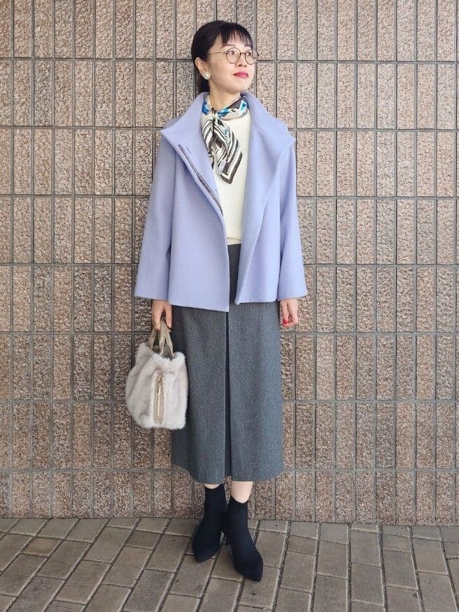 MUTSUKOさんの「UNTITLED｜【着回しが効く／オンオフアウター】ウールショートコート」を使ったコーディネート