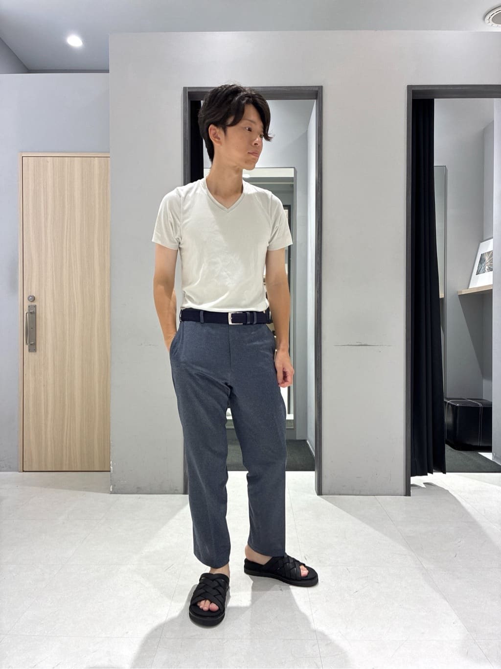 わいずみさんの「TAKEO KIKUCHI｜【COOL CITY WEAR】DotAir（R）サッカー シャツ」を使ったコーディネート